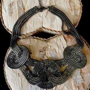 Simply Vera Wang Designer Collar Necklace —Dark Silver